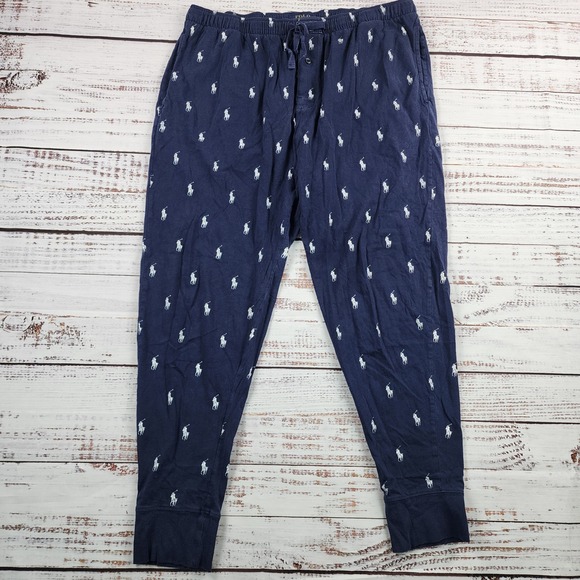 Polo Ralph Lauren Other - Polo Ralph Lauren Allover Pony Cotton Jogger Men's M Navy Pajama Lounge Pants